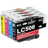 LC506 LC506-4PK Compatible Ink Cartridges Standard Capacity for Printer MFC-J4355DW MFC-J4555DW MFC-J5010DW MFC-J5110DW MFC-J5115DW MFC-J6560DW MFC-J6960DW MFC-J6975DW (4 Colors set Pigment ink)