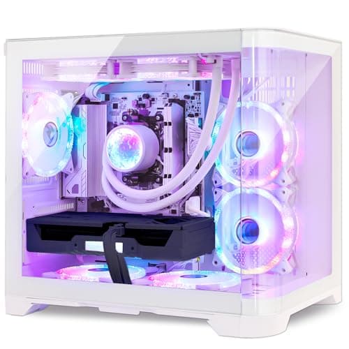 HELLOLAND Poseidon Pre Built Gaming PC Desktop, 32GB DDR5, AMD Ryzen 7 7800X3D, RTX 5060 TI 16G, 1TB PCIe + 2TB SATA SSD, 650W PSU, 240mm AIO & 7 ARGB Fans, High-end Tower Computer for Gamer, White