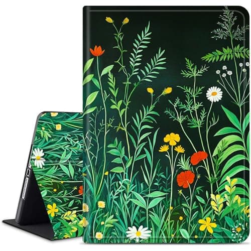 Dikoer for Samsung Galaxy Tab S5e 10.5 Inch 2019 (SM-T720/T725/T727) Tablet Case, Multiple Viewing Angles & Kickstand Back Case Drop Protection Smart Cover, Green Wildflower