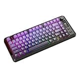 Lkfyyds Free Wolf M75 Russian Wireless Bluetooth Dual-Mode Mechanical Keyboard with PBT Gradient Caps and Display Screen