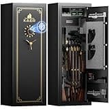 KAER 23-25 Biometric Gun Safe, Wider and Deeper Fingerprint Gun Safes for Rifle and Pistols, Large Quick Access Heavy-Duty Gun Cabinet for Firearm Ammo with Drawer & Gun Rack, Assembled