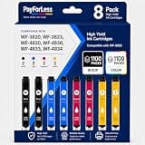 PayForLess Remanufactured for Epson 822XL Ink Cartridges for 822 XL T822 Workforce Pro WF-3820 WF-3823 WF-4820 WF-4830 WF-4833 WF-4834 Printer 2 Black 2 Cyan 2 Magenta 2 Yellow 8 Pack
