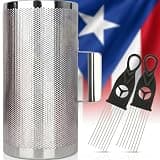 Puerto Rico music Guiro12” x 6” Stainless Steel Guiro – Puerto Rico Metal Guiro Percussion Instrument with Scraper – Latin Salsa, Bomba & Plena Shaker Puerto Rican Boricua