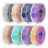 SUNLU 3D Printer Filament Bundle, Silk Filament Multicolor, Individually Vacuum Packed, Dual Color*5, Triple Color *3, 2kg in Total
