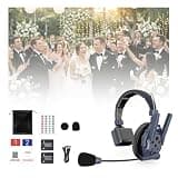 SYNCO XTALK Master 1 User Wireless Intercom Headset System, Wedding Planner Headset 500m/1640ft Range ENC 2.0 Noise Reduction 2.4GHz Full Duplex Intercom Communication Headsets App 15H Battery Life