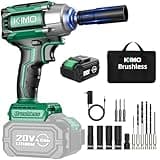 KIMO Impact Wrench 1/2 Cordless, 550N.m (410ft-lbs), 4000RPM, 9-Piece Drill & Driver Set, 4 Sockets Impact Drill for Car Tires, Safety Lock, Variable Modes, 4000mAh Battery Power Smart Impact Wrench