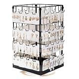 SNBBGT 360 Rotating Earring Display Holder Stand, Large Capacity 64-Hook Jewelry Display and Storage Rack,For retail displays, seller sales, and women's vanity earring organization (Black)