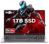 KAIGERR Gaming Laptop, 1TB NVMe SSD 16GB RAM Laptop Computer with AMD Ryzen 7 5825U(8C/16T, Up to 4.5GHz), 15.6inch Windows 11 Laptop, Radeon RX Vega 8 Graphics,WiFi 6 for Creative & Business