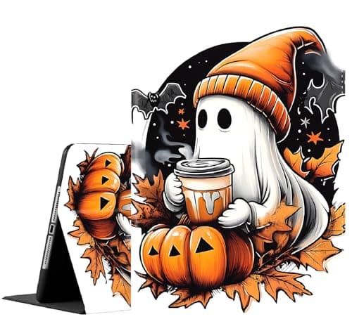 Case for Samsung Galaxy Tab S8/Tab S7 11 Inch (Model SM-X700/X706/T870/T875/T878), Slim Folding Stand Cover with Auto Wake/Sleep for Samsung Tab S8 2022 & S7 2020, Ghosts and Pumpkins