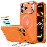 ESR for iPhone 17 Pro Max Phone Case with Stand, 23ft Military-Grade Drop Protection with Camera Control, Shock-Absorbing Rugged Cover, Compatible with MagSafe Accessories, Cyber Series, Orange
