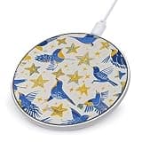 Star Bird Print Wireless Charger 10W Portable Fast Wireless Charging Pad Compatible with Phone Slim Charging Station Lightweight Charger Mat Charging Block for Travel Home Office