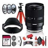 Tamron 17-28mm F2.8 Di III RXD Ultra Wide-Angle Zoom Lens for Sony E Full-Frame Mirrorless Cameras, Compact Lightweight Design + 64GB Memory Card + Lens Filter Kit + Flexible Tripod (8pc Bundle)