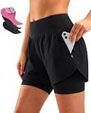 Women's Mountain Bike Shorts 4D Padded Cycling Riding Road Biking Bicycle Biker Cycle Padding UPF 50+ Shorts for Women Zipper Pockets(Black,M)