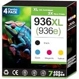 936XL 936e Ink Cartridges Replacement for HP 936 Ink Cartridges 936e Black 936xl Color Ink Combo Pack (4 Pack), Compatible with HP Printer OfficeJet Pro 9122e 9125e 9128e 9730e, Updated with V19.7.1
