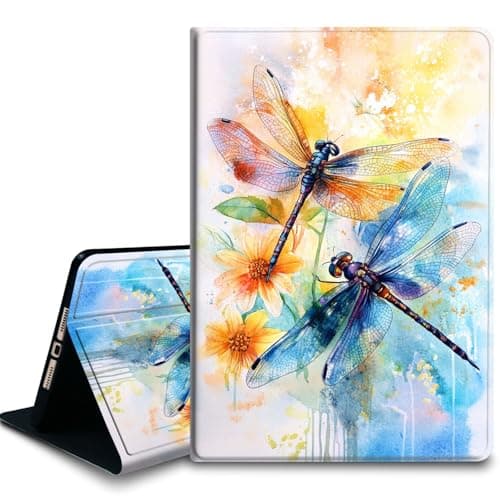 Bxgolkgd Tablet Case for Samsung Galaxy Tab A 10.1 Inch 2016(SM-T580/T585/T587),Shockproof Stand Cover with Heat Dissipation,Auto Wake/Sleep Function,Watercolor Dragonfly