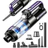 Car Vacuum Portable Cordless, 4-in-1 18000Pa Handheld Vacuum Cordless with LED Light, 120W Brushless Motor, 6000mAh Rechargeable Hand Mini Vacuum with Multi-Nozzles for Car, Home, Office & Pet Hair