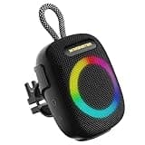 Monster S300 Portable Bluetooth Bike Speaker, IPX7 Waterproof Wireless Shower Speaker with RGB Lights, 10H Playtime, Loud Sound, Bluetooth 6.0, Bike Accessories, TWS, for Outdoors/Travel/Home, Black