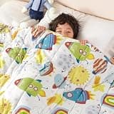 Sivio Weighted Blanket 5lbs, White Cooling Weighted Lap Blanket, Breathable Heavy Throw Blankets for Sleeping, Washable, 36"x48", Rocket
