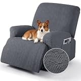 Timeles Recliner Covers Extra Wide Recliner Chair Cover Reclining Sofa Slipcovers for Pet&Kid,Stretch Soft Washable (One-Seater Oversized, Gray)