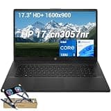 HP 17.3" HD+ Laptop for Students & Remote Office Workers, Intel Core 5 120U 10-Core Processor up to 5.0 GHz, 16GB RAM, 1TB SSD, Webcam Shutter, Numeric Keypad, Wi-Fi 6, Black, w/PCO Laptop Cooler