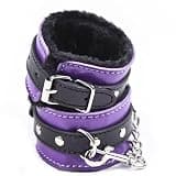 Upgrade Purple&Black Furry Padded Handcuffs with Chain, Adjustable Plush Wrist Cuffs for Grownups, Soft Comfortable Fit Accessories,Sexy Handcuffs Yoga Sweater J-3747U