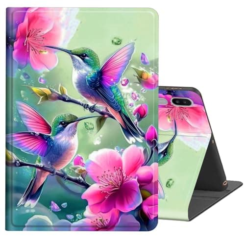 FKIUBWRY Case for Samsung Galaxy Tab S6 10.5" 2019 (Model SM-T860/T865/T867),Slim PU Leather Multi-Angle Stand Folio Cute Heavy Duty Protective Cover with Auto Wake/Sleep,Hummingbird Floral