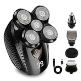 5-in-1 Electric 5D Head Shavers for Bald Men, Wet Dry Waterproof Cordless Men's Rotary Razor for Head/Face, Grooming Kit with Nose Trimmer-Hair Clippers, LED Display USB Charging Rechargeable,