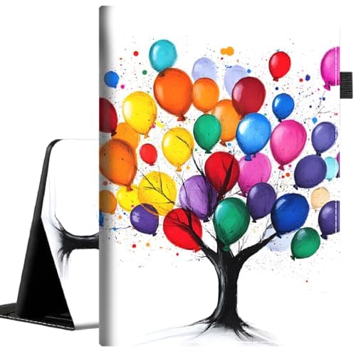 Case for All-New Amazon Kindle Fire HD 10 and Fire HD 10 Plus Tablet (13th/11th Gen, 2023/2021 Release) 10.1, Slim Folding Stand Cover with Auto Wake/Sleep, Colorful Balloon Tree