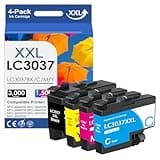 LC3037 LC3037XXL Ink Cartridges Super High-Yield 4-Pack Replacement for Brother LC3037 Series (BK/C/M/Y) – Compatible with MFC-J5845DW / J5845DWXL / J5945DW / J6545DW / J6545DWXL / J6945DW Printers