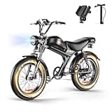 emokobike EBike for Adults,1500W Peak Motor Electric Bike,32MPH Top Speed, 20" Fat Tire, 48V 20Ah, 100 Miles Range, Full Suspension Moped Style, Hydraulic Brakes, UL2849 Tested