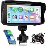KYNNT 6.86 inch Portable Motorcycle Wirelsss Carplay Screen, CarPlay Android Auto GPS Navigation System, IP68 Waterproof Screen Bluetooth Transmission EQ