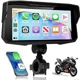 KYNNT 6.86 inch Portable Motorcycle Wirelsss Carplay Screen, CarPlay Android Auto GPS Navigation System, IP68 Waterproof Screen Bluetooth Transmission EQ
