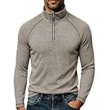 Auwer Mens High Neck Pullover Sweaters Raglan Long Sleeve Stretchy Sweatshirts Outdoor Base Layer Business Sweater Tops