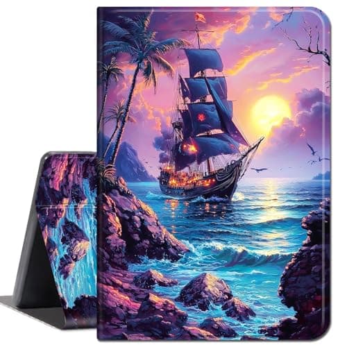 Case for Samsung Galaxy Tab S6 10.5" 2019 (Model SM-T860/T865/T867),Slim Lightweight Smart Shell Stand Cover with Auto Wake/Sleep for Galaxy Tab S6 10.5 Inch (2019 Release),Moon Ocean Boat