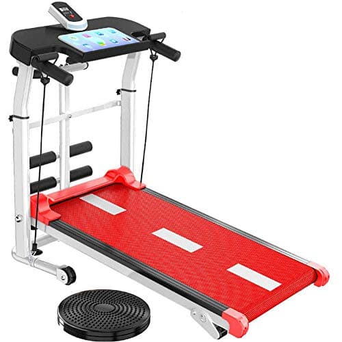 Folding Treadmills Foldable Home Use Fitness Treadmill,with Twist Disc and Elastic Drawstring,Maximum Load 150Kg,Multi-Function