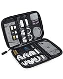 BAGSMART Large Electronics Travel Organizer Case, Tech Accessories Cord Storage Bag for Phone, Power Bank, SD Card, Cables, Black