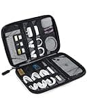 BAGSMART Large Electronics Travel Organizer Case, Tech Accessories Cord Storage Bag for Phone, Power Bank, SD Card, Cables, Black