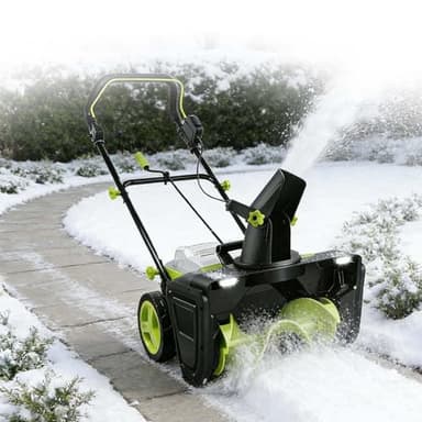 40V Battery Snow Blower, Cordless Snow Blower with Spiral Auger, 20-Inch Clearing Width Lightweight Body for Easy Maneuver On Decks Tight Residential Spaces Effortless Snow Removal