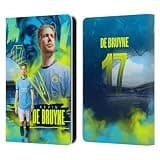 Head Case Designs Officially Licensed Manchester City Man City FC Kevin De Bruyne 2024/25 First Team Leather Wallet Case Compatible with Amazon Kindle 11th Gen 6in 2022