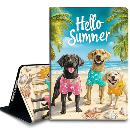 Bxgolkgd Tablet Case for Samsung Galaxy Tab A 10.1 Inch 2016(SM-T580/T585/T587),Shockproof Stand Cover with Heat Dissipation,Auto Wake/Sleep Function,Hello Summer Dog