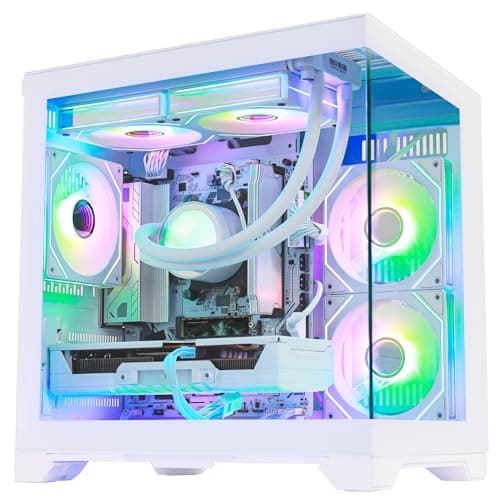 HELLOLAND Gaming PC | AMD Ryzen 7 7800X3D & RTX 5060 8GB | 16GB DDR5 6000MHz RAM | 3TB SSD | PSU 650W | WiFi & BT | 240mm Liquid Cooler & 7 RGB Fans| Windows 11 | White Desktop Computer