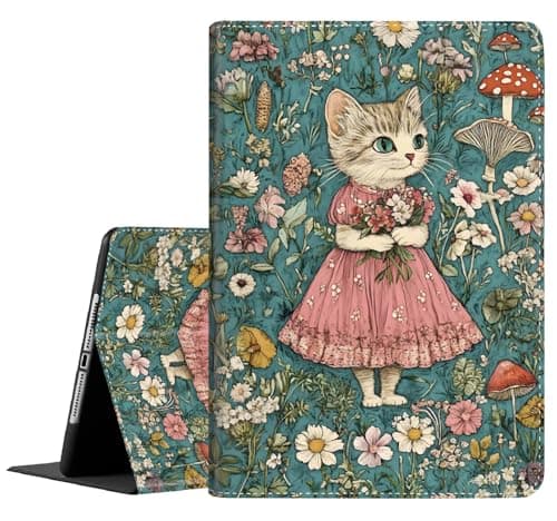 Case for iPad Pro 11 Inch M5 2025/M4 2024 (Model: A3357/A3358/A3359/A2836/A2837/A3006), Slim Folding Stand Cover with Auto Wake/Sleep for iPad Pro 11" 6th/5th Gen, Cat in A Skirt