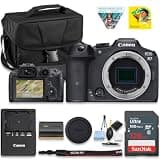 Canon EOS R7 (Body Only), Mirrorless Vlogging Camera, 32.5 MP Image Quality, 4K 60p Video, DIGIC X Image Processor, Dual Pixel CMOS AF, Subject Detection, for Professionals + 128GB Card + Camera Case