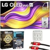 LG 83" G5 OLED evo 4K UHD TV with One Wall Design 2025 Bundle with Deco Essentials CPS Exclusive 26 Month Protection, 2X HDMI Cable, Surge Adapter & Deco Gear Home Theater Beginner′s Guidebook