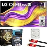 LG 83" G5 OLED evo 4K UHD TV with One Wall Design 2025 Bundle with Deco Essentials CPS Exclusive 26 Month Protection, 2X HDMI Cable, Surge Adapter & Deco Gear Home Theater Beginner′s Guidebook