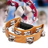 Tambourine with Double Row Jingles, Tambourines for Adults with Ergonomic Grip, Portable Percussion Tool for Teaching and Party Entertainment Use