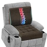baibu Memory Foam Recliner Cushions with Lumbar Support Pillow Set for Elderly, 20x20x5 Inch Dual-Layer Design Non-Slip Recliner Seat Cushion & Back Support Pillow for Reduce Hip & Lumbar Pain, Brown