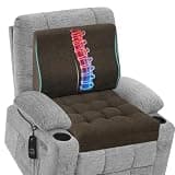 baibu Memory Foam Recliner Cushions with Lumbar Support Pillow Set for Elderly, 20x20x5 Inch Dual-Layer Design Non-Slip Recliner Seat Cushion & Back Support Pillow for Reduce Hip & Lumbar Pain, Brown