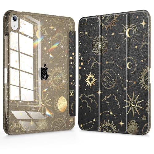 ICEKEE Compatible with iPad (A16) 11th Generation Case 11 Inch 2025, for iPad 10th Generation Case 10.9 inch 200 with Pencil Hodel, Glitter Clear Pretevtive Cover, Auto Wake/Sleep, Constellations