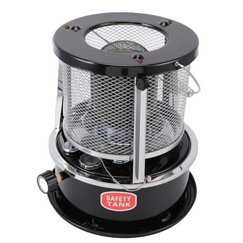 Qinlorgo 2 in 1 Kerosene Heater Stove for Winter Camping Ice Fishing Trips Manual Ignition 2.6kw Powerful Heating 5.2l Tank 20-25h Continuous Heat Adjustable Height for Indoor